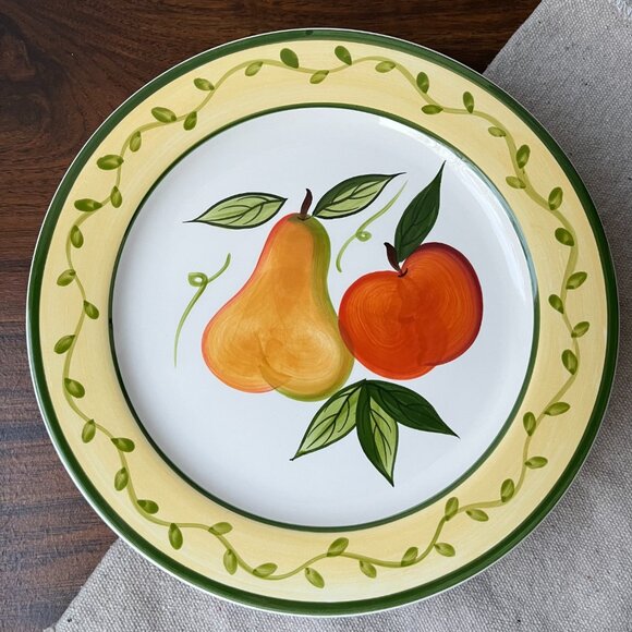 Stoneage Handpaint Peramela Carleen Gaby 3 Dinner Plates Stoneware Fruit Motif - Picture 2 of 8